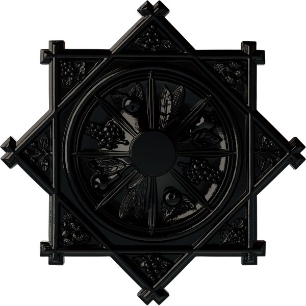 Ekena Millwork Antilles Ceiling Medallion (Fits Canopies up to 6"), Hand-Painted Black Pearl, 38 1/4"OD x 1 1/2"P CM38ANBPS - main
